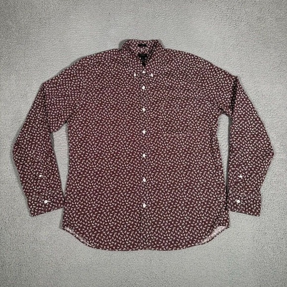 J Crew Shirt Mens XL Floral Slim Casual Preppy Button Down Pocket Long Sleeve - Picture 1 of 10